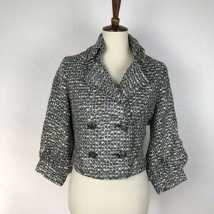 Alberto Makali Metallic Tweed Double Breast Lined Jacket Blazer